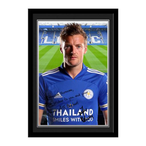 Leicester City FC Vardy Autograph Photo Framed